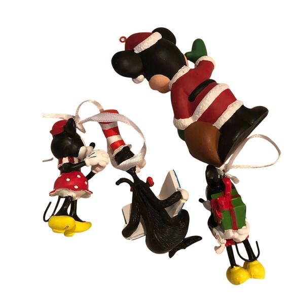 Disney Ornaments 2 Mickey, one each of Minnie and Cat in The Hat. Preowned - Picture 2 of 5